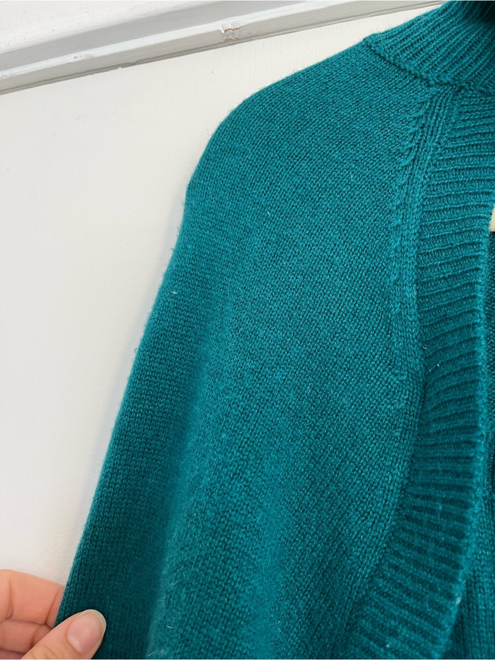 PAIGE Cherise Teal blue green cut out Turtleneck Sweater women’s size small - Picture 4 of 7